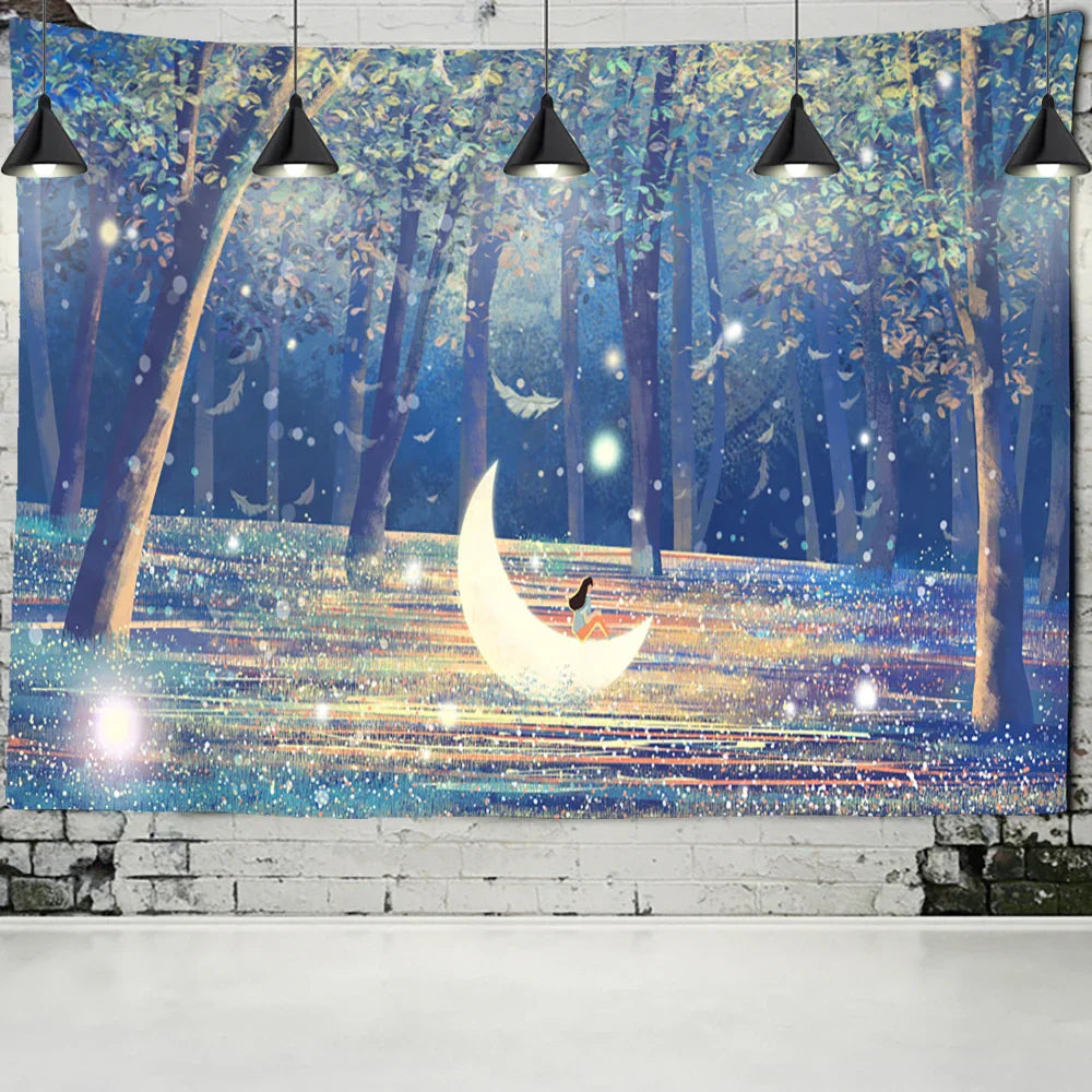 DecorBites™ Dinosaur Age Tapestry Wall Hanging Abstract Art Animal Psychedelic Mystery Tapiz