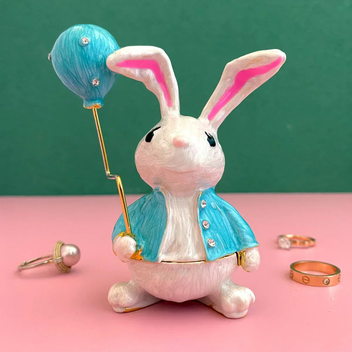 DecorBites™ Crystal Animal Figurines Trinket Box Hand Painted Ring Holder Dresser Decor Wedding Gift
