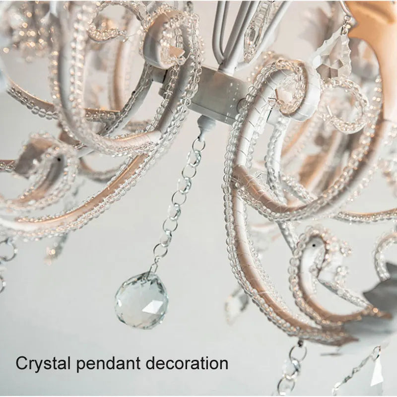 DecorBites™ Iron Crystal Chandelier for Living Room Dining Bedroom Clothing Store Lighting