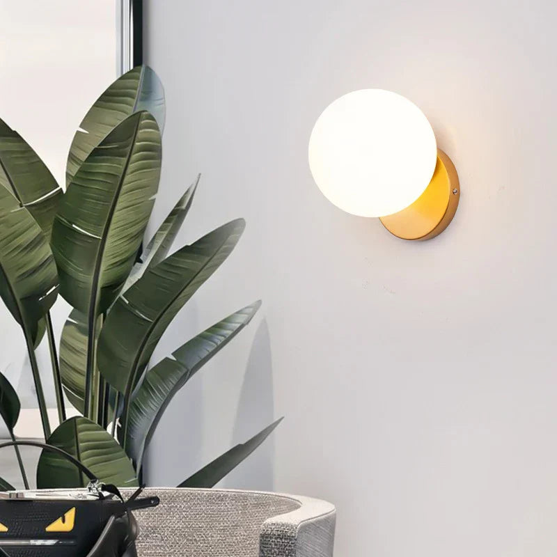 DecorBites™ Glass Ball LED Wall Lamp for Bedroom Living Room Indoor Lighting