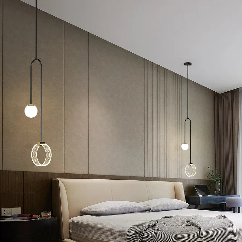 DecorBites™ Gold Luxury LED Pendant Light for Living Room, Bedroom, Restaurant, Bars - Modern Art Indoor Ceiling Lamp