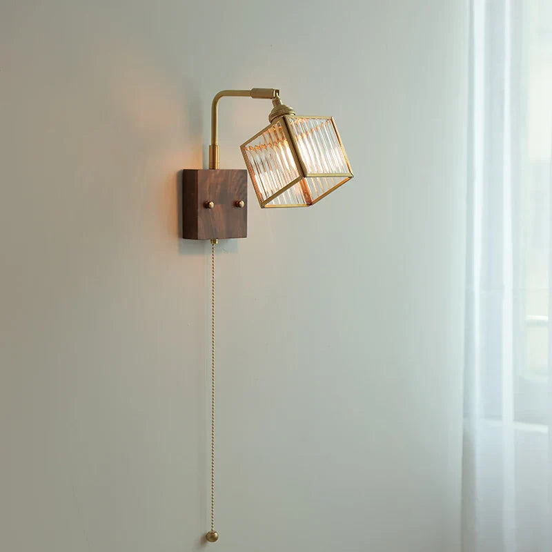 DecorBites™ Brass LED Wall Lights Modern Stair Light Fixture Blue Glass Bedside Lamp