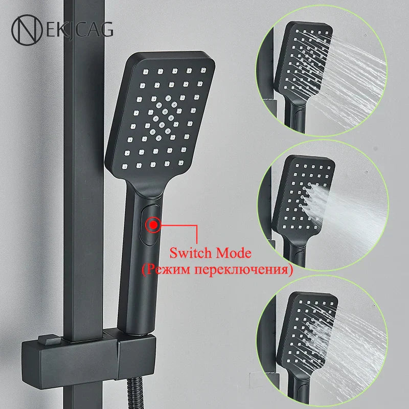 DecorBites™ Digital Display Thermostatic Shower Faucet Set Rainfall Shower Mixer