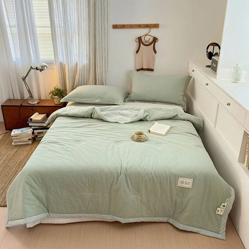 DecorBites™ Cotton Summer Cooling Blanket | Soft Breathable Quilted Quilt