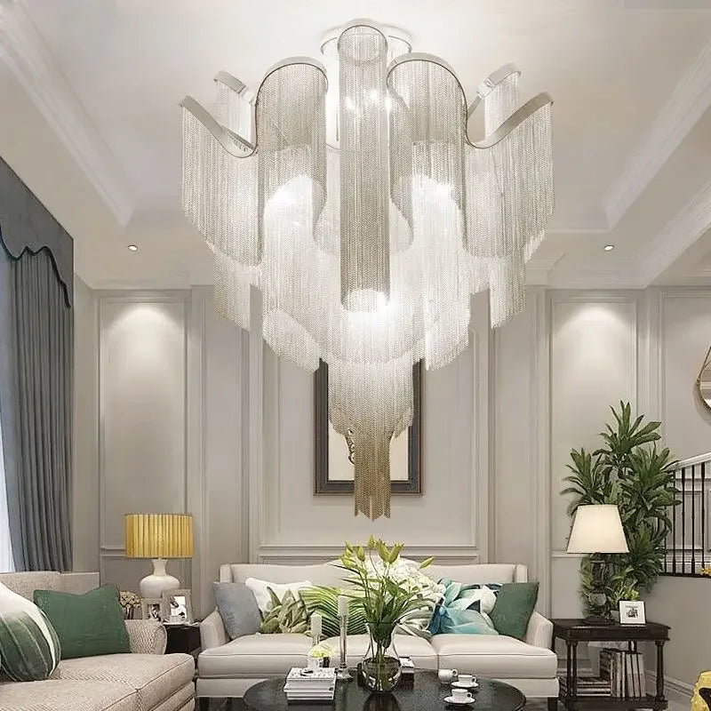 DecorBites™ LED Flower Tassels Ceiling Chandelier for Living Room and Staircase