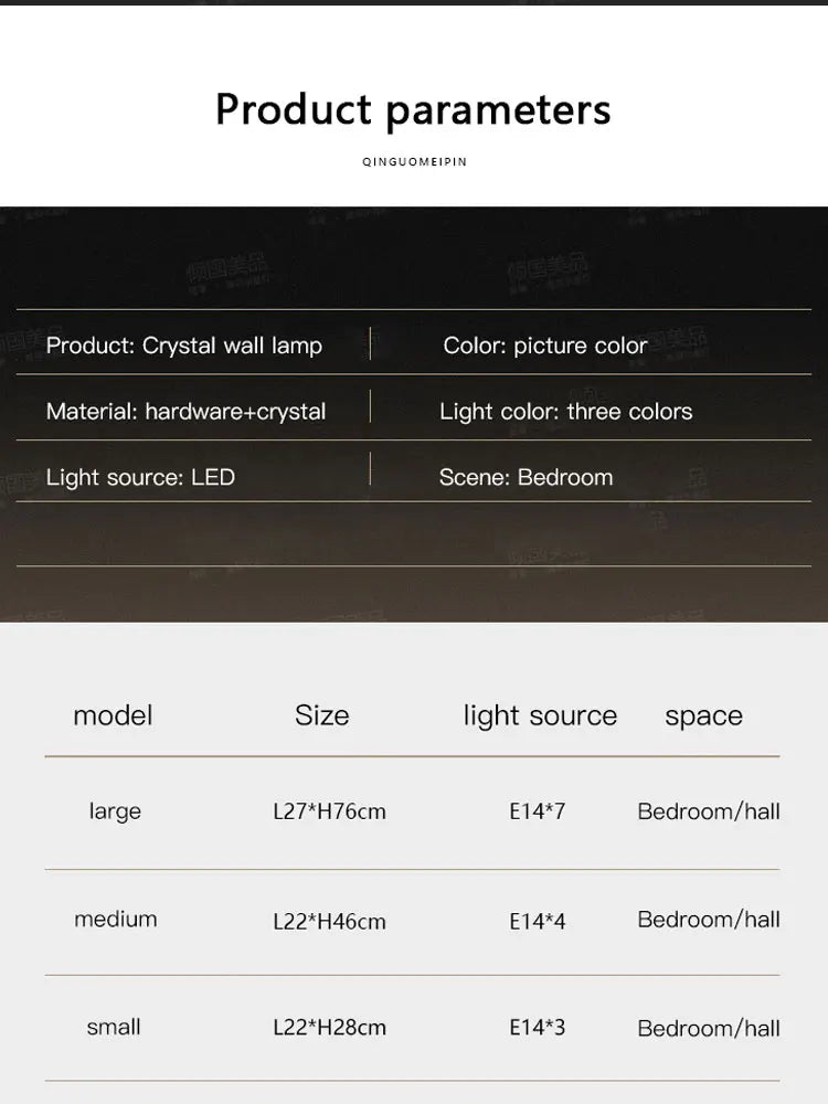 DecorBites™ Crystal Wall Light: Elegant Luxury Night Lighting for Living Room, Bedroom, or Villa