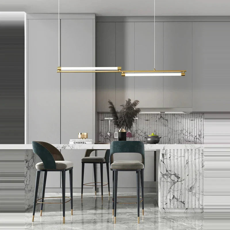 Modern minimalist art deco led gold chandelier kitchen pendant light