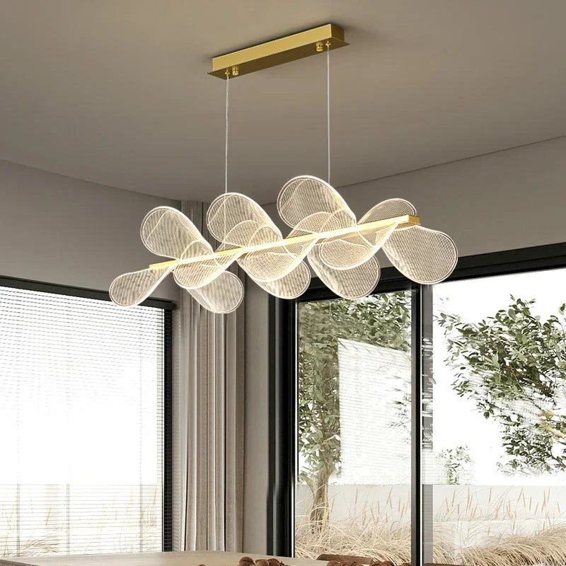 DecorBites™ LED Flower Chandelier: Luxury Acrylic Pendant Lamp for Modern Living, Bedroom, Kitchen, Dining Room