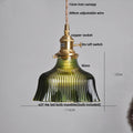 DecorBites™ Green Glass LED Pendant Light | Nordic Modern Copper Knob Switch Hanging Fixture