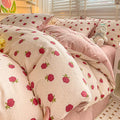DecorBites™ Cotton Flower Printed Comforter Set: Breathable Double-Layer Yarn, Soft Bedding for Girls