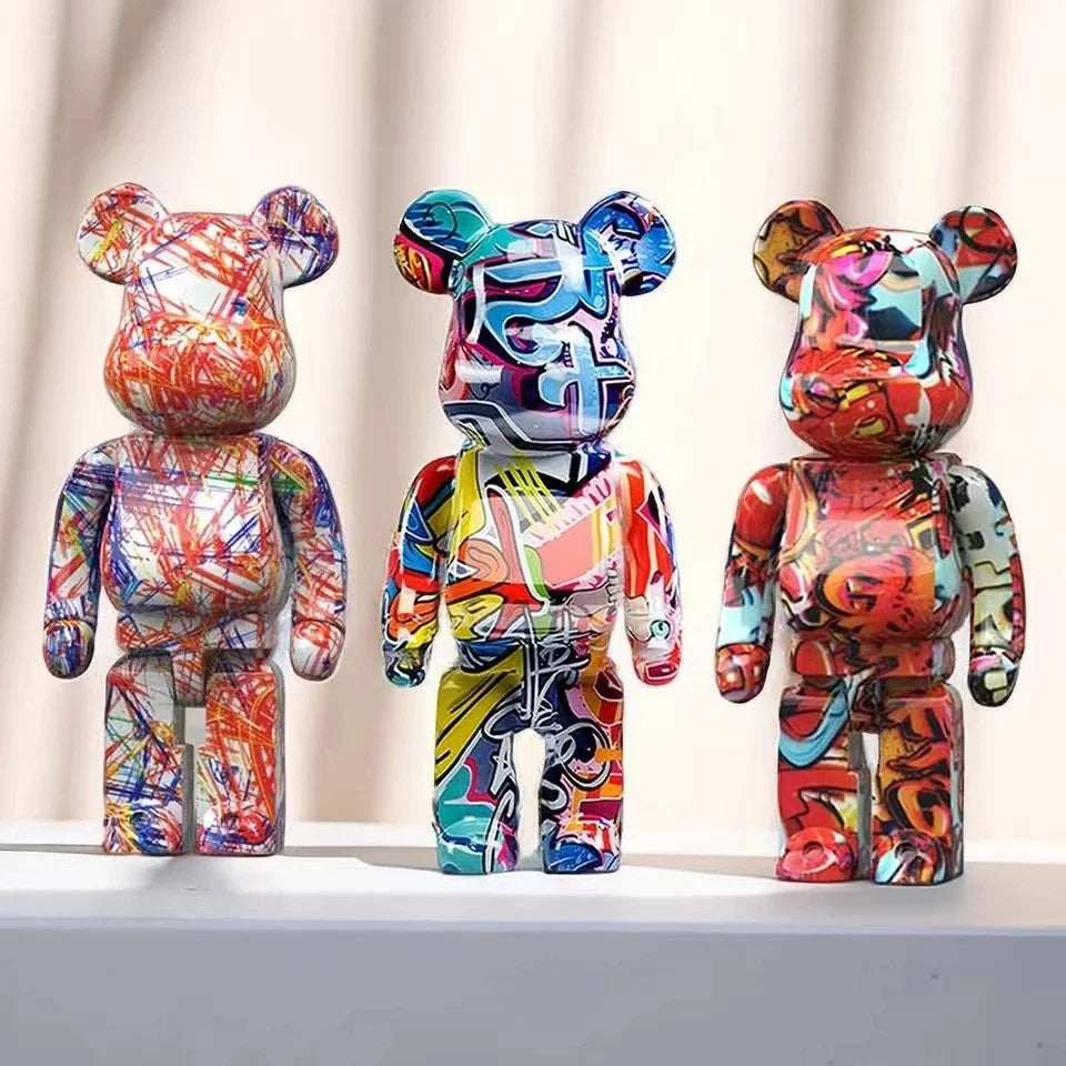 DecorBites™ Graffiti Bear 27cm Figurine | Modern Home Decor Statue & Money Jar