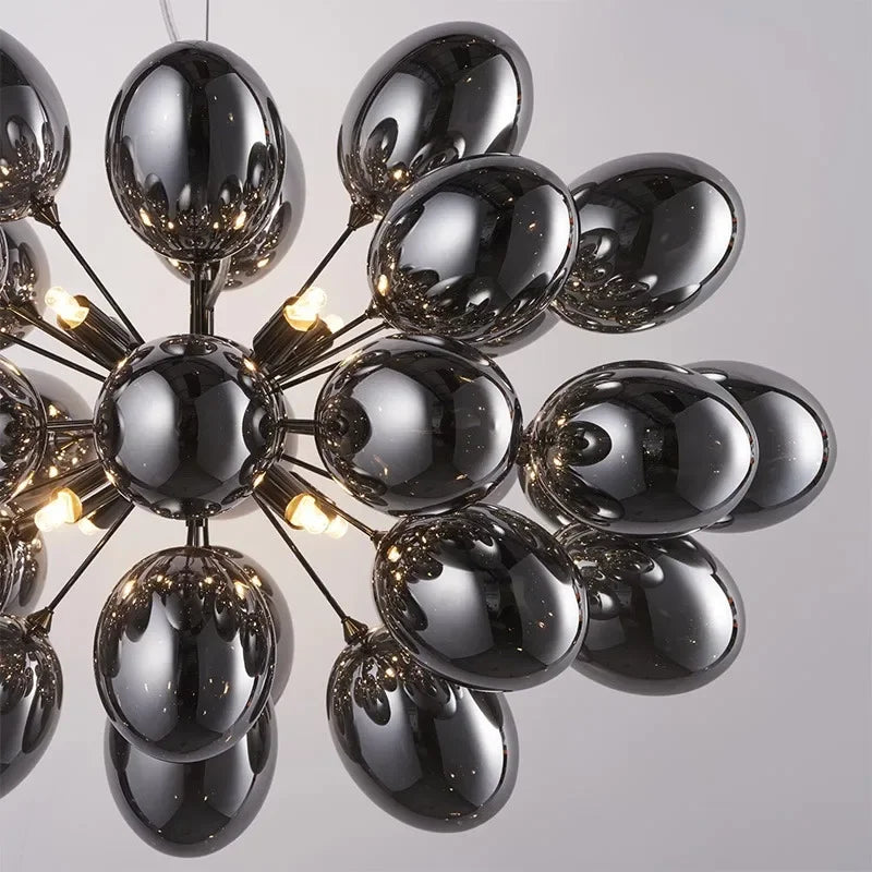 DecorBites™ Crystal Grape Chandelier: Elegant Pendant Lighting for Living Room Dining Room Bedroom