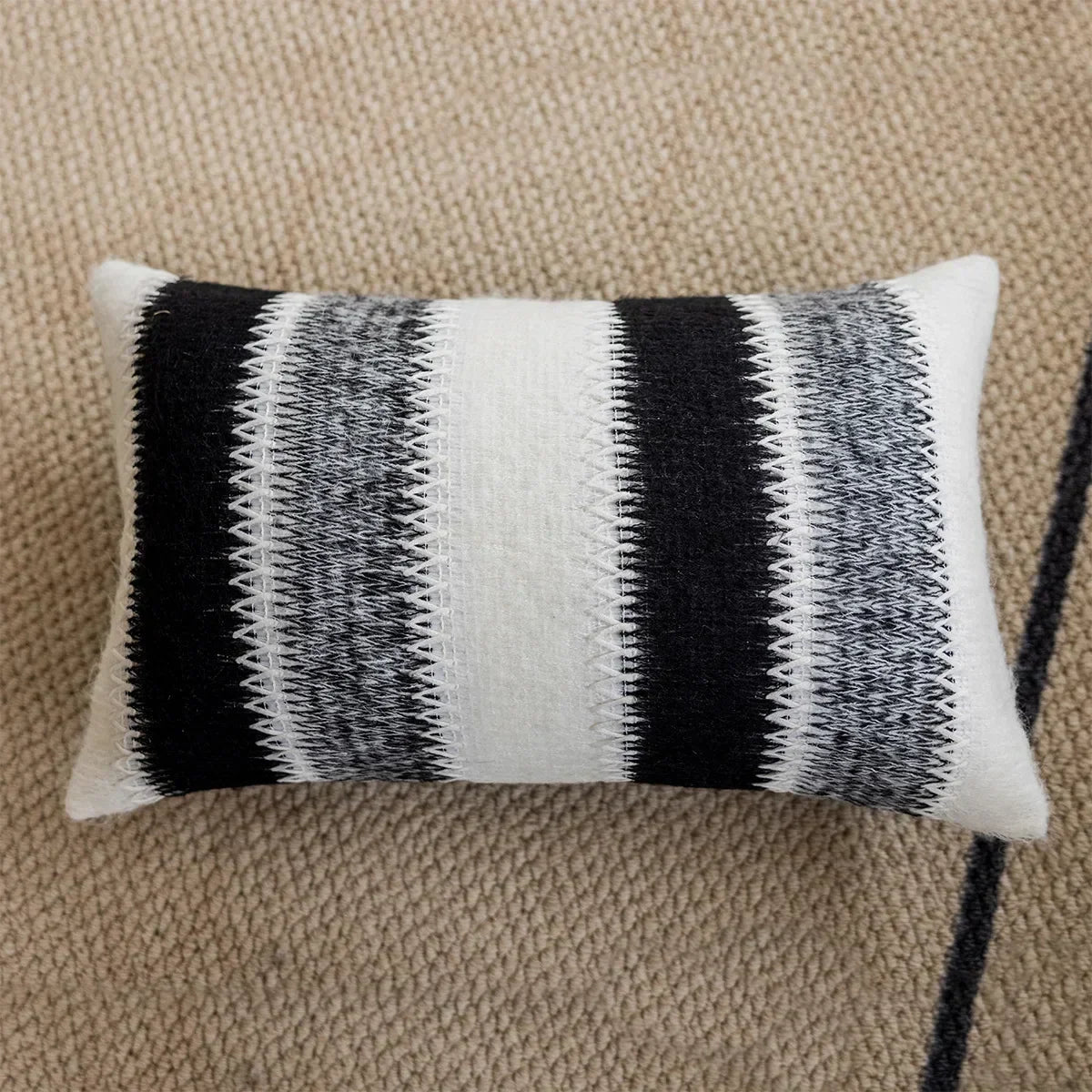 DecorBites™ Knitted Crochet Cushion Cover Black Gray White Nordic Simple Luxury Pillowcase