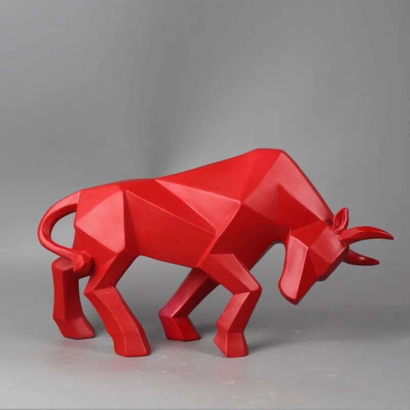 DecorBites™ Geometric Bull Sculpture - Modern Home Decor, Office, Living Room Ornament