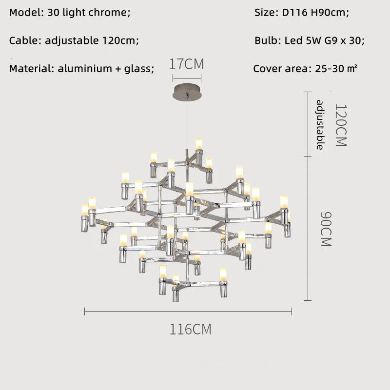 DecorBites™ Crown Major Chandelier: Modern Luxury LED Light for Kitchen, Hotel, Living Room