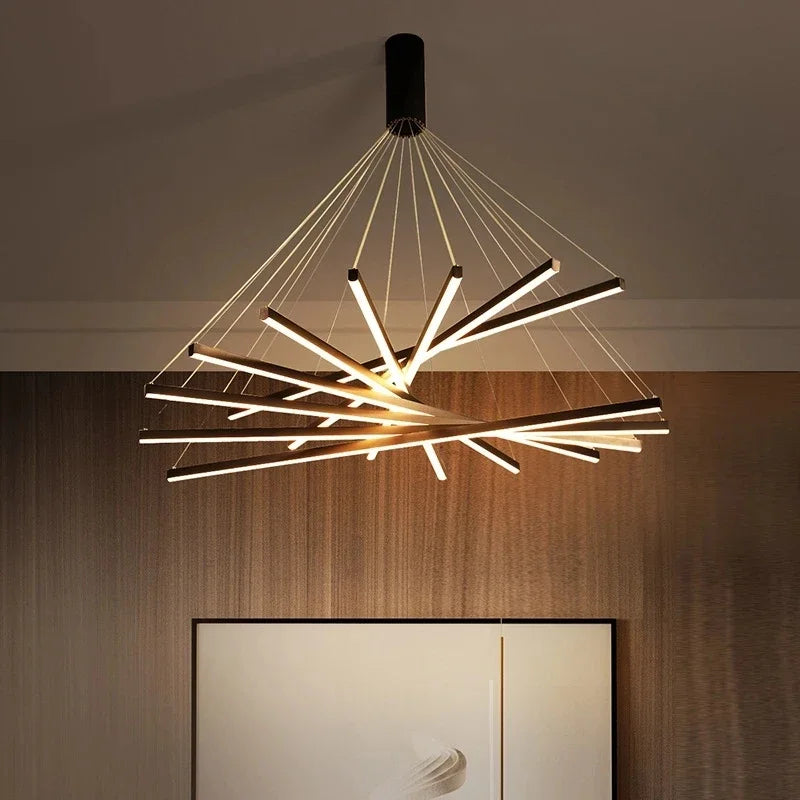 DecorBites™ LED Black Ceiling Chandelier for Kitchen Stair Hall Living Dining Room Fixture