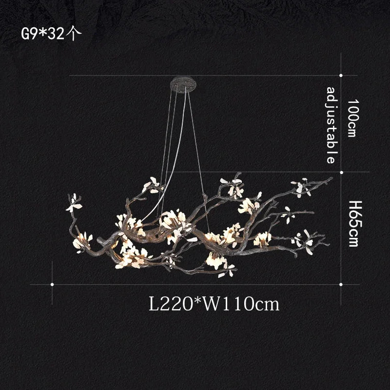 DecorBites™ Copper LED Branch Chandelier: Elegant Lighting for Living & Dining Rooms