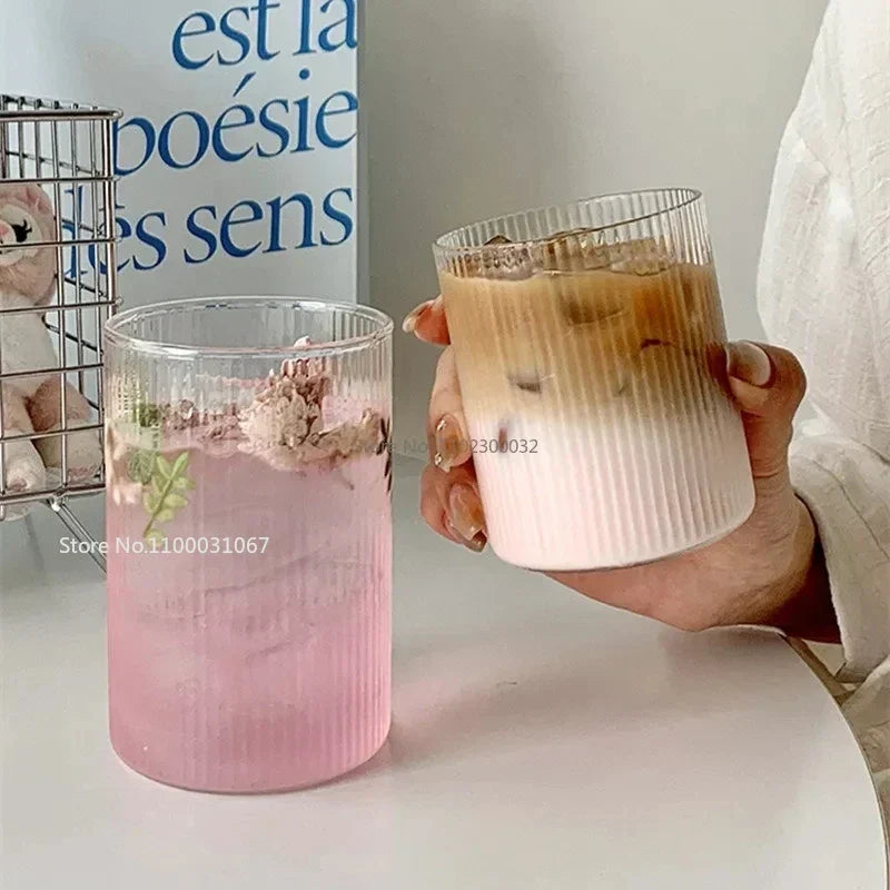 DecorBites™ Clear Glass Coffee Cup Set - Heat-Resistant Borosilicate, Ideal for Hot/Cold Drinks