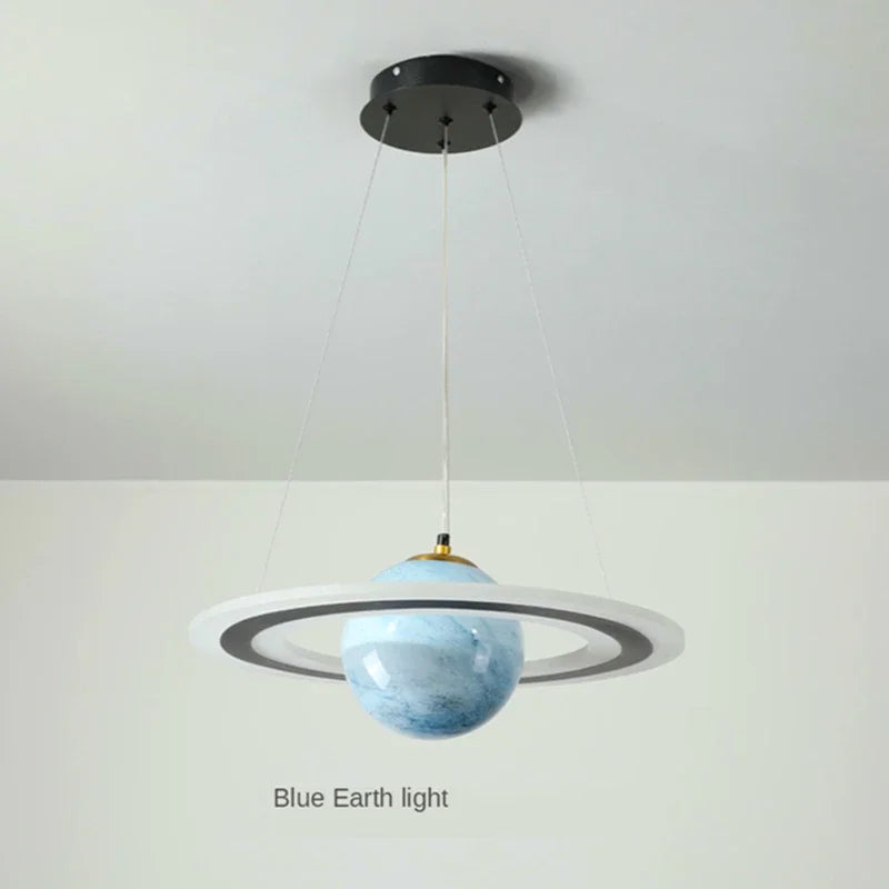 DecorBites™ Acrylic Planet LED Chandelier Earth Ball Decor Star Pendant Light