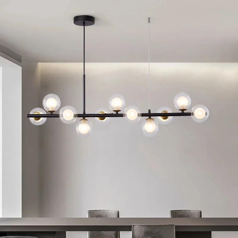 DecorBites™ Glass Ball Gold Pendant Light - 11 Heads for Kitchen Living Dining Room