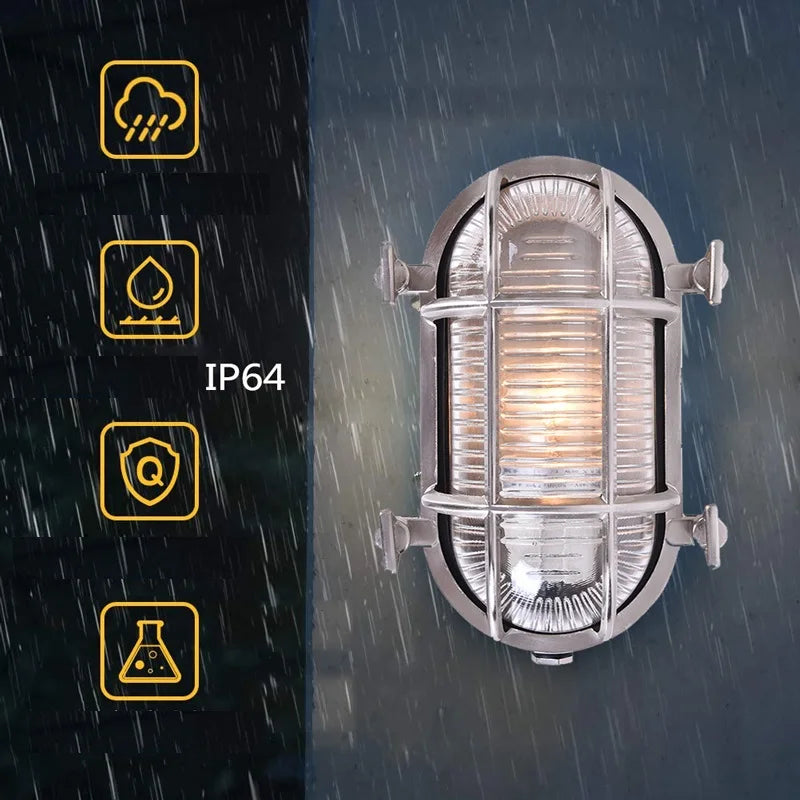 DecorBites™ Industrial Outdoor Wall Lamp Waterproof LED Wall Light for Porch Garden Balcony