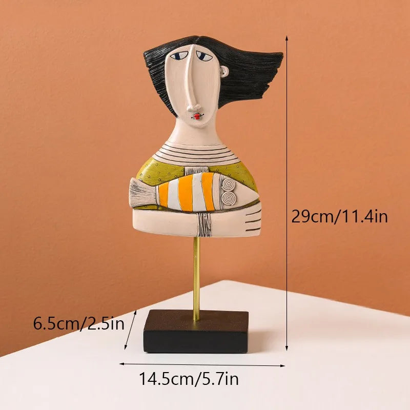 DecorBites™ Abstract People Statue Figure for Living Room Office Decor