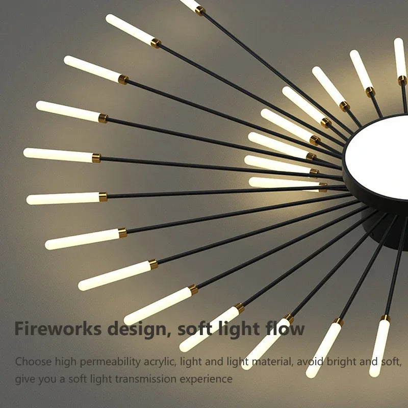DecorBites™ Acrylic Sunflower Ceiling Lamp in Brushed Antique Gold