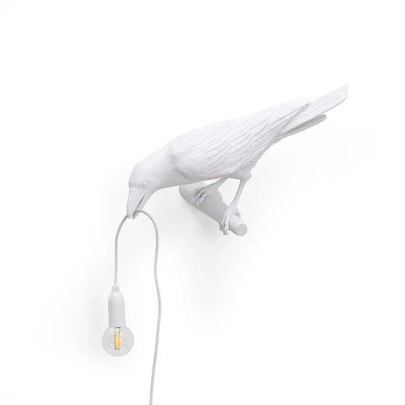 DecorBites™ Designer Bird Wall Lamp Modern Resin White Black LED Light Bedroom Living Room