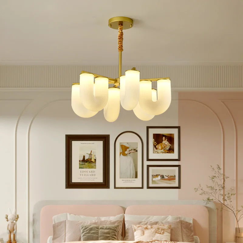 DecorBites™ French Cream U-shaped Floor Lamp, Nordic Minimalism LED Light for Home Decor