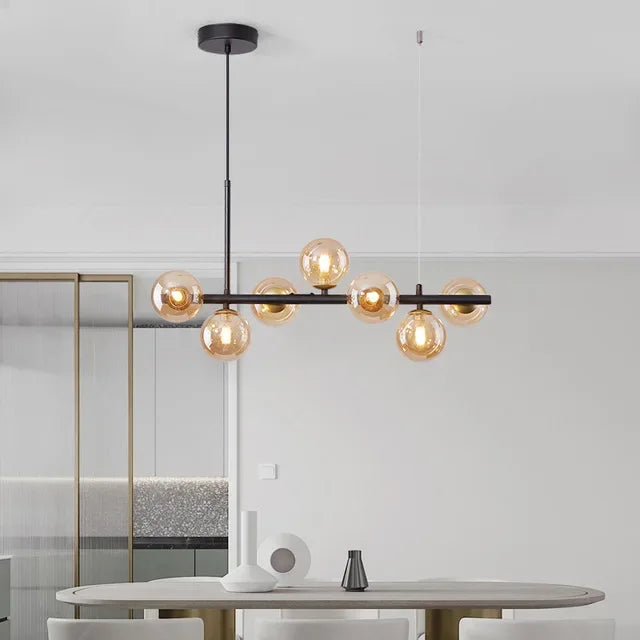 DecorBites™ Glass Ball Gold Pendant Light - 11 Heads for Kitchen Living Dining Room