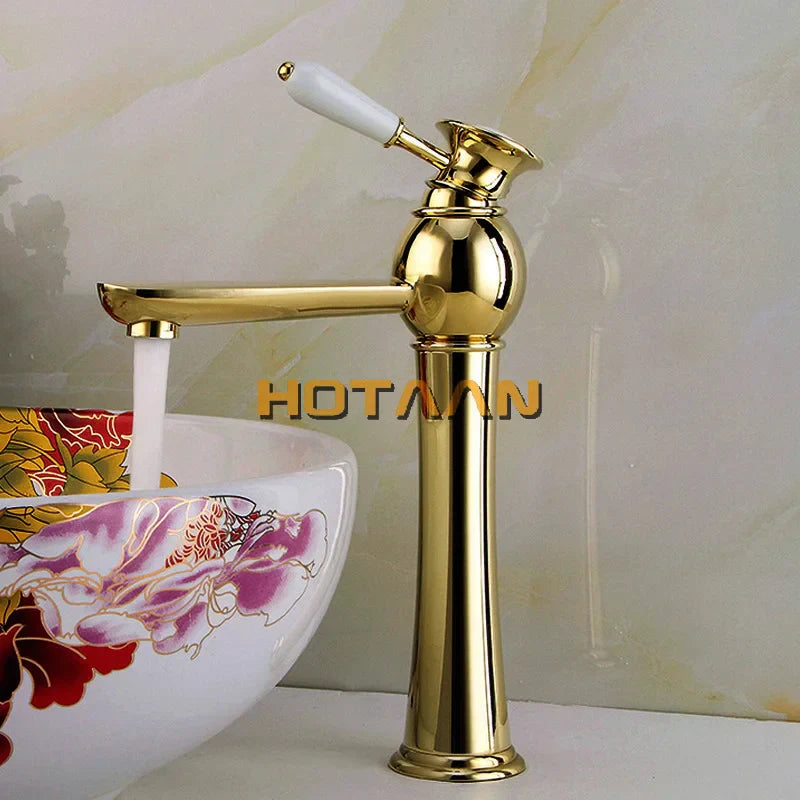 DecorBites™ Gold Basin Faucet with Ceramic Mixer Tap - Bathroom Torneiras Para Banheiro