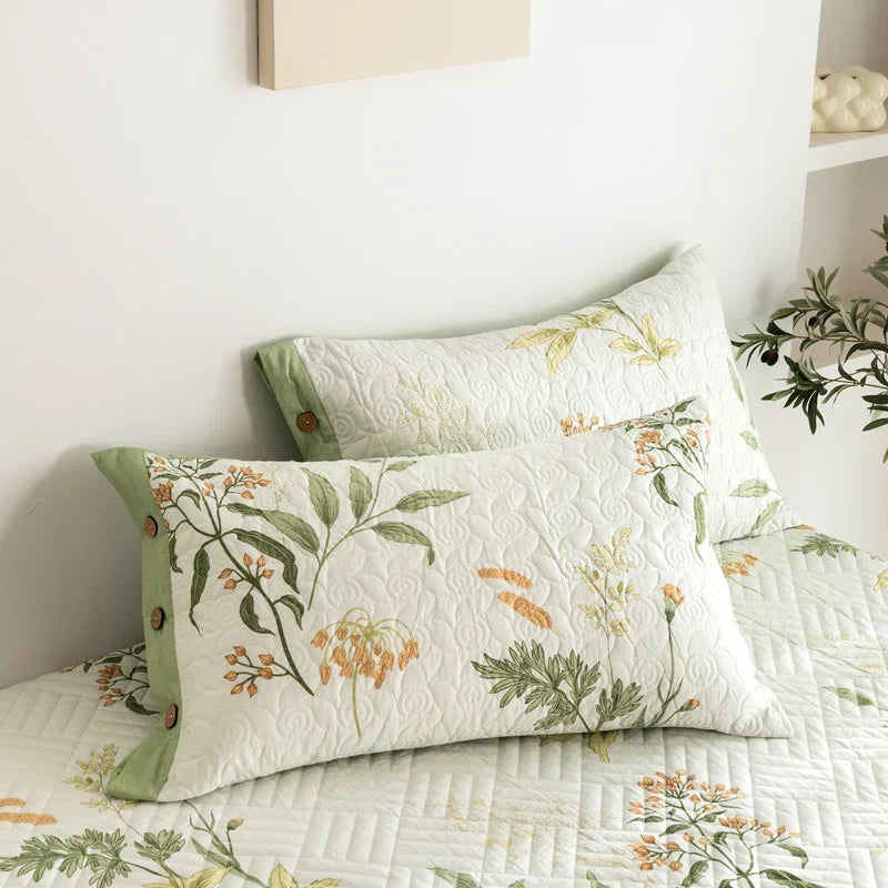 DecorBites™ Cotton Quilted Bedspread Bed Cover Set for Queen King Double Bed