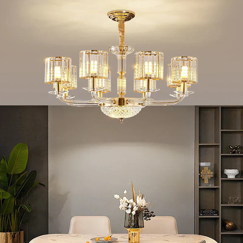 DecorBites™ Crystal Glass Pendant Lamp: Modern European Luxury for Living, Dining, Bedroom
