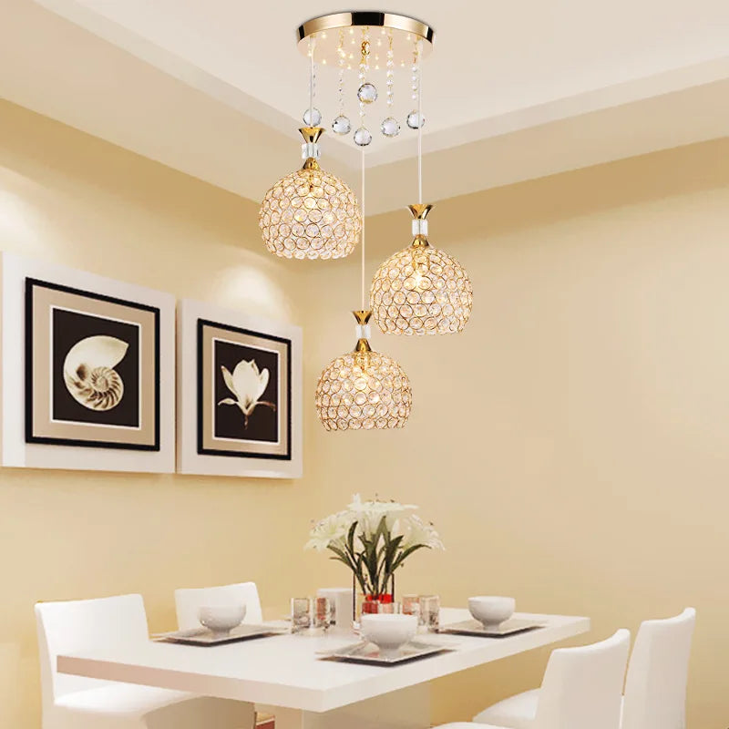 DecorBites™ Crystal Gold Ceiling Chandelier | Modern LED Luxury Lighting for Hall