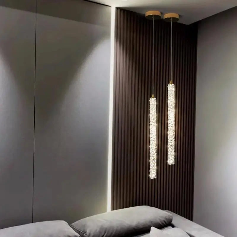 DecorBites™ Crystals Pendant Lights: Modern Dimmable Chandelier for Luxury Living Room, Dining, Bedroom