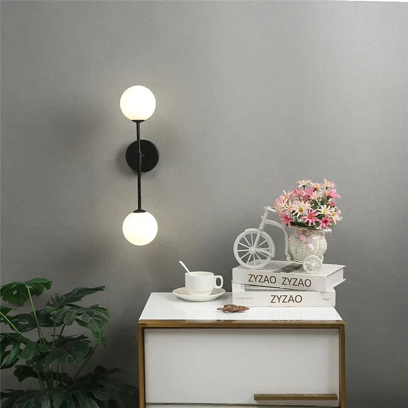 DecorBites™ Golden Glass LED Wall Lamp for Bedroom, Living Room - Nordic Design