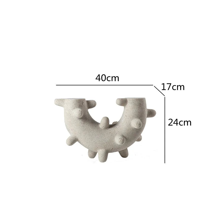 DecorBites™ Geometric Cactus Resin Sculpture Home Decor - Circular Arc Handicraft Ornament