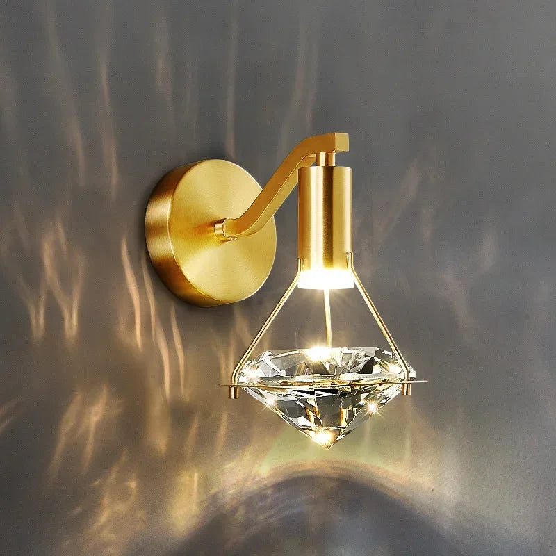 DecorBites™ Diamond Crystal Wall Lamp Luxury Nordic Modern Living Room Lighting