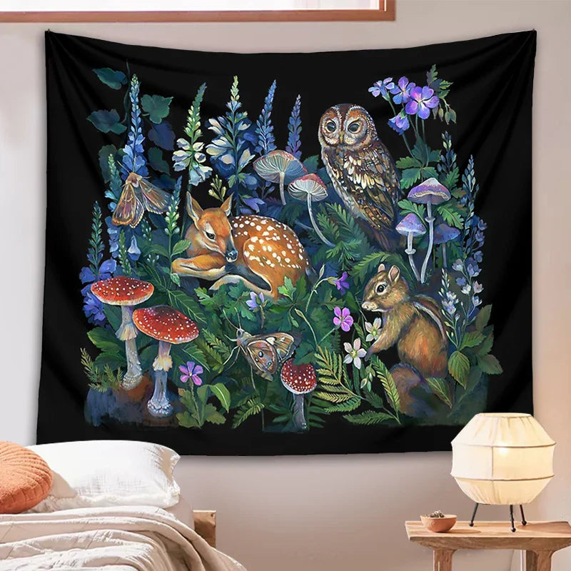 DecorBites™ Enchanted Forest Celestial Mushroom Botanical Wall Hanging