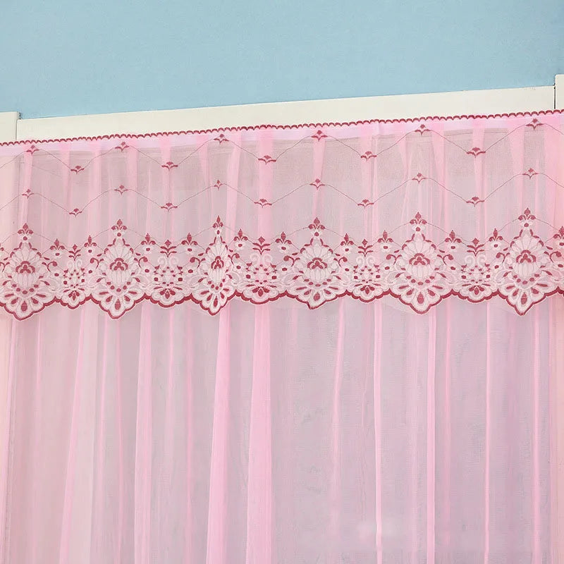 DecorBites™ Lace Embroider Summer Insect Net Door Curtain for Living Room and Bedroom