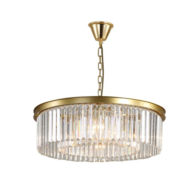 DecorBites™ Gold Black Metal LED Pendant Lights with Crystal Suspension and Chain Hangings