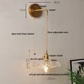 DecorBites™ Clear Glass LED Wall Lights with Adjustable Pull Chain Switch