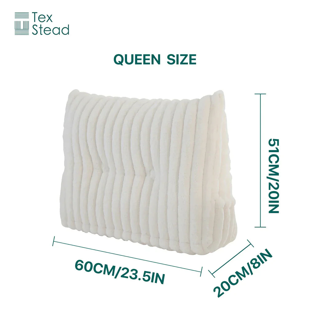 DecorBites™ Headboard Wedge Pillow - Triangular Bed Rest Support & Reading Bolster