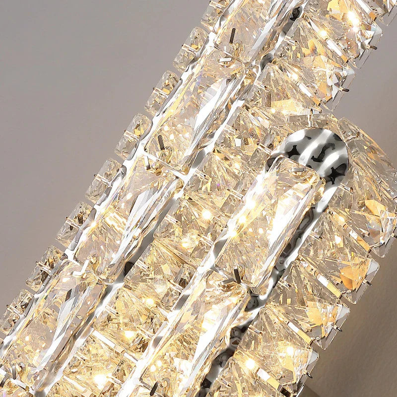 DecorBites™ Crystal LED Wall Lamp Silver Sconces | Modern Nordic Design for Bedroom and Dining Room