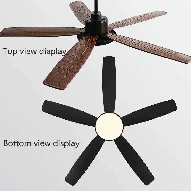 Modern white and wood ceiling fan living bedroom led with remote
