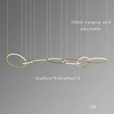 DecorBites™ Gold Stainless Steel Circles Pendant Lights for Dining Room Home Decor