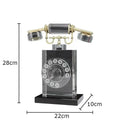 DecorBites™ Crystal Telephone Sculpture Desk Decoration Retro Fixed Phone Room Decor Craft