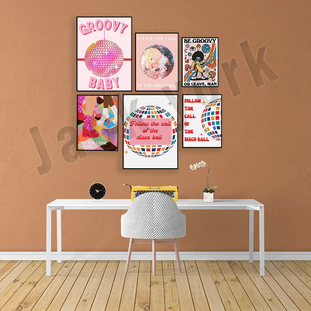 DecorBites™ Funky Disco Gogo Boot Print | 70s Poster & Retro Wall Art for Eclectic Decor