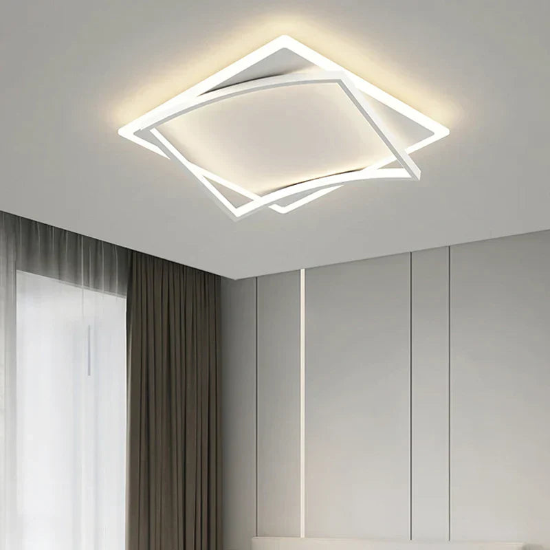 DecorBites™ Geometric Square LED Ceiling Light with Remote Control for Study Living Room Bedroom