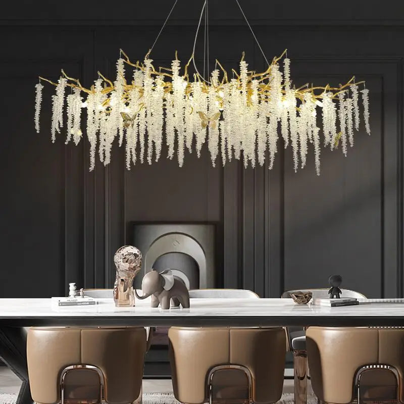 DecorBites™ Crystal Chandelier: Postmodern Luxury Pendant Light for Living Room, Bedroom, and Dining Room